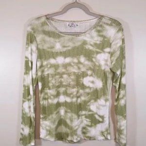 Poof Women's Knit Tie-Dye Long Sleeve Top